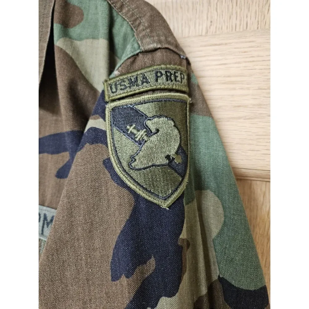 US Military BDU Jacket‎ Coat Combat Woodland Camo Medium Long USGI Army USMA